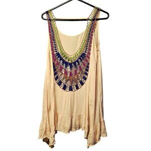 Mittoshop flowy crochet back tank size small